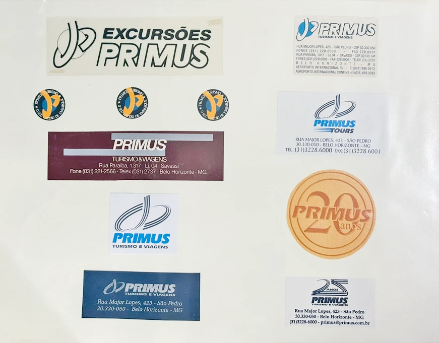 Identidades visuais da Primus Operadora em 1992